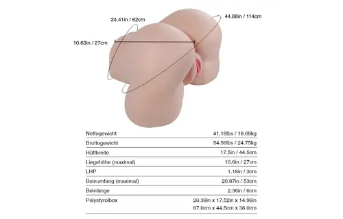 Daisy Pro Sex Doll – 18.7 kg, Removable Vagina & Soft Butt
