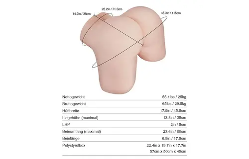 Eva 25kg BBW Sex Doll – Realistic Large Buttocks Doggy Style