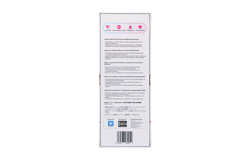 Hyphy - Afstandsbediening Dubbelzijdige Vibrator met Accessoires - Paars