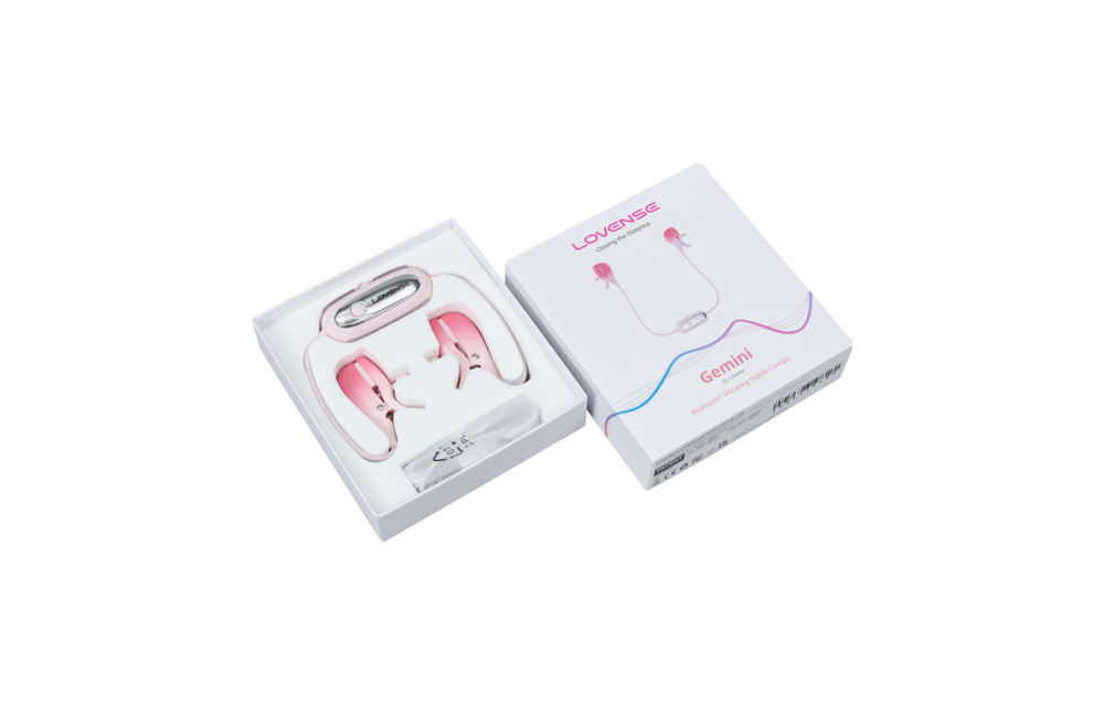 Gemini Bluetooth Nipple Clamps Pink - Silent & Powerful Pleasure