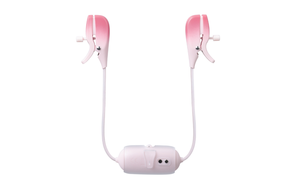 Gemini - App-Controlled Vibrating Nipple Clamps - Pink