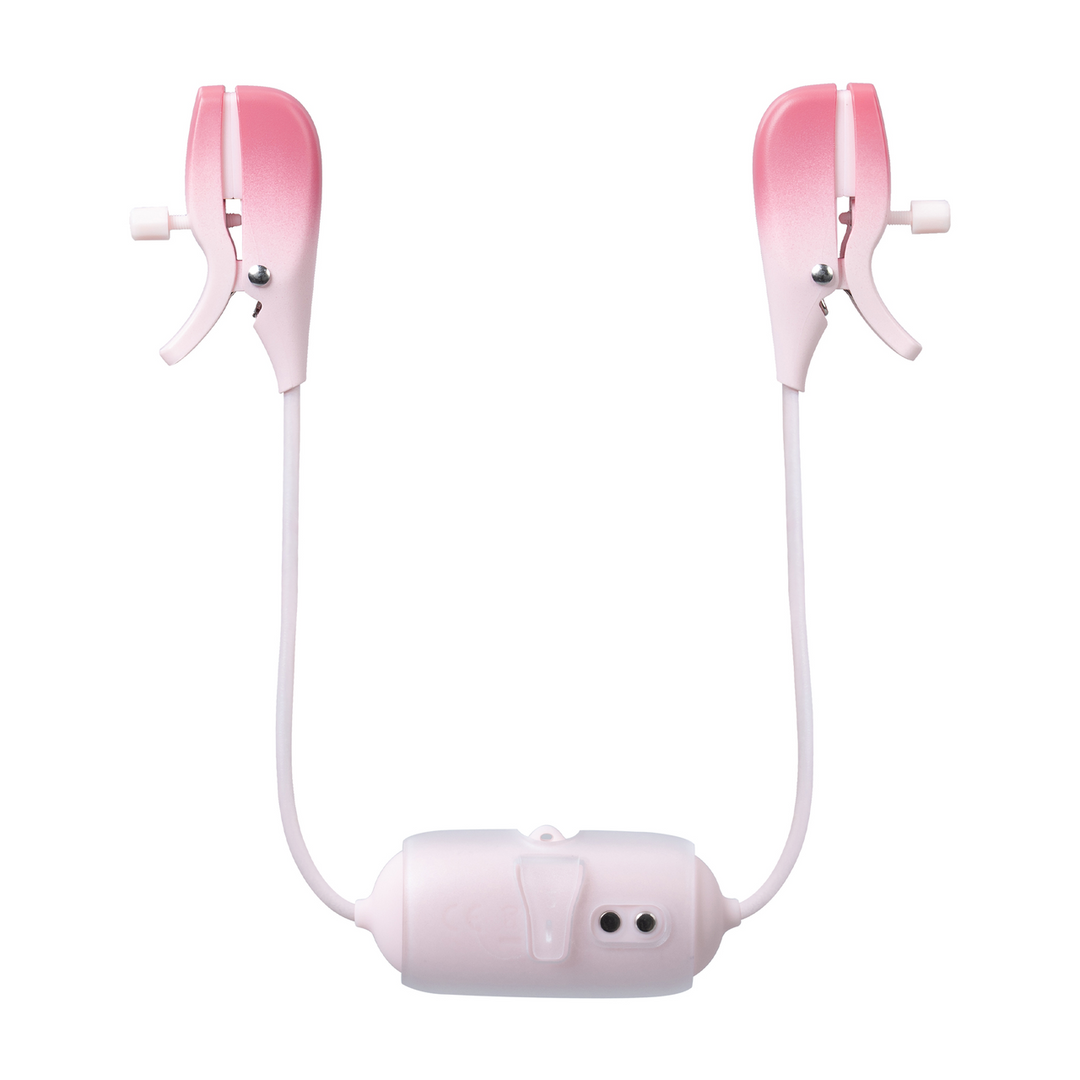 Gemini - App-Controlled Vibrating Nipple Clamps - Pink