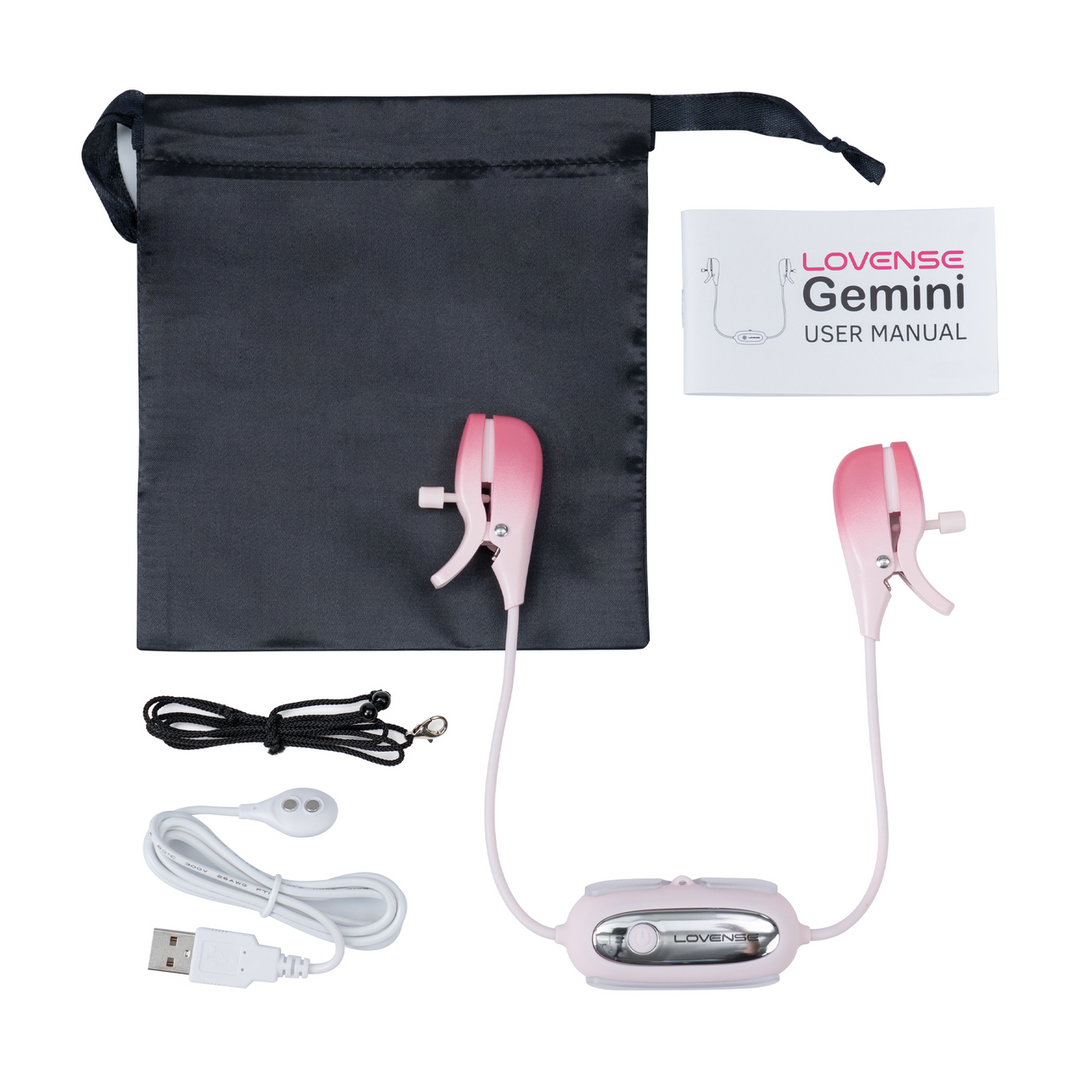 Gemini Bluetooth Nipple Clamps Pink - Silent & Powerful Pleasure