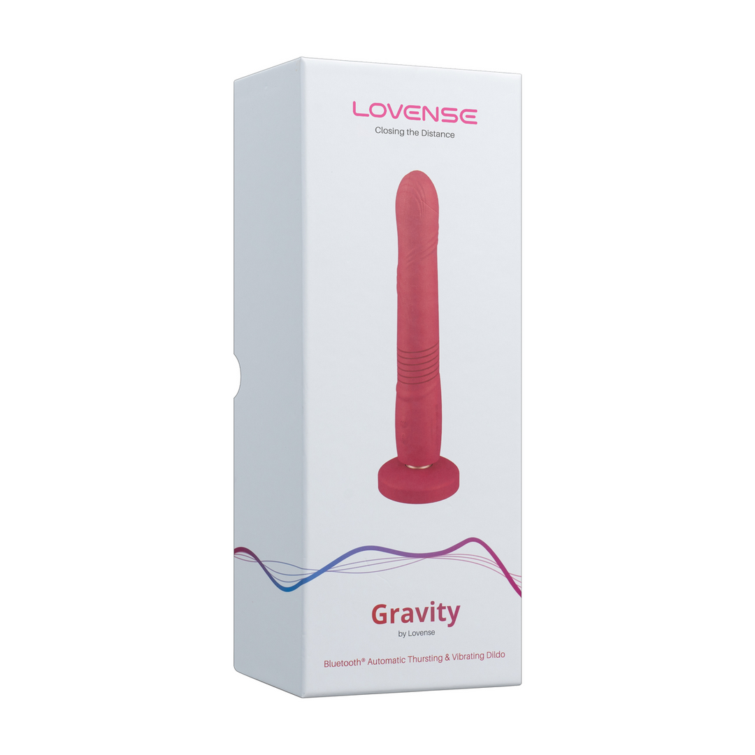 Gravity - App-gestuurde Automatische Duw- en Vibrerende Dildo - Rood