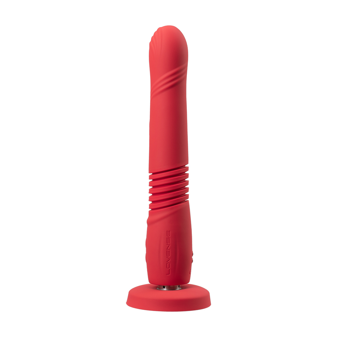 Gravity - App-gestuurde Automatische Duw- en Vibrerende Dildo - Rood