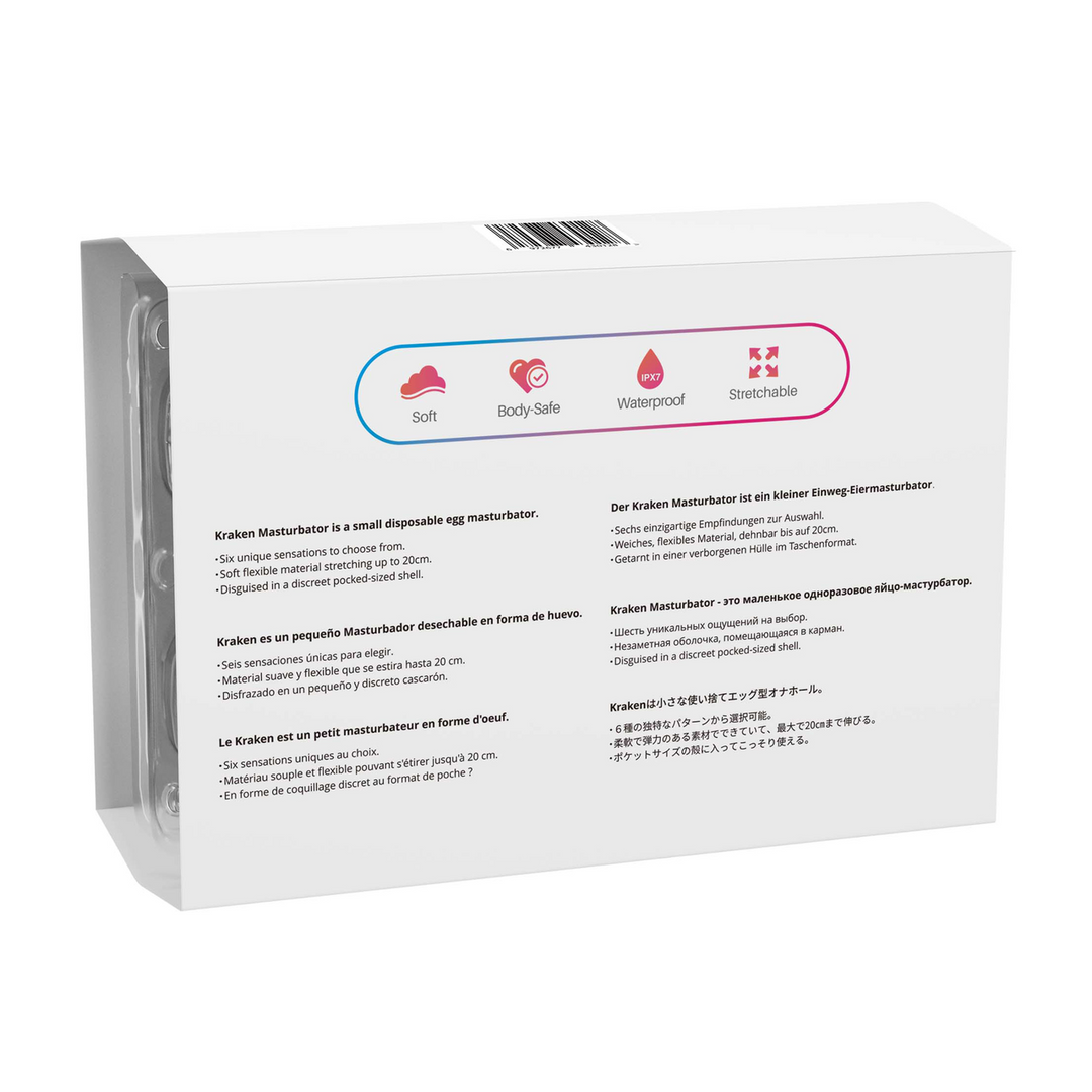 Kraken 6-Pack Weicher, dehnbarer Eier-Masturbator Weiß – Lovense