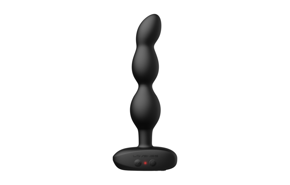 Ridge 17,25 cm – App-gesteuerte vibrierende Analkugeln Schwarz