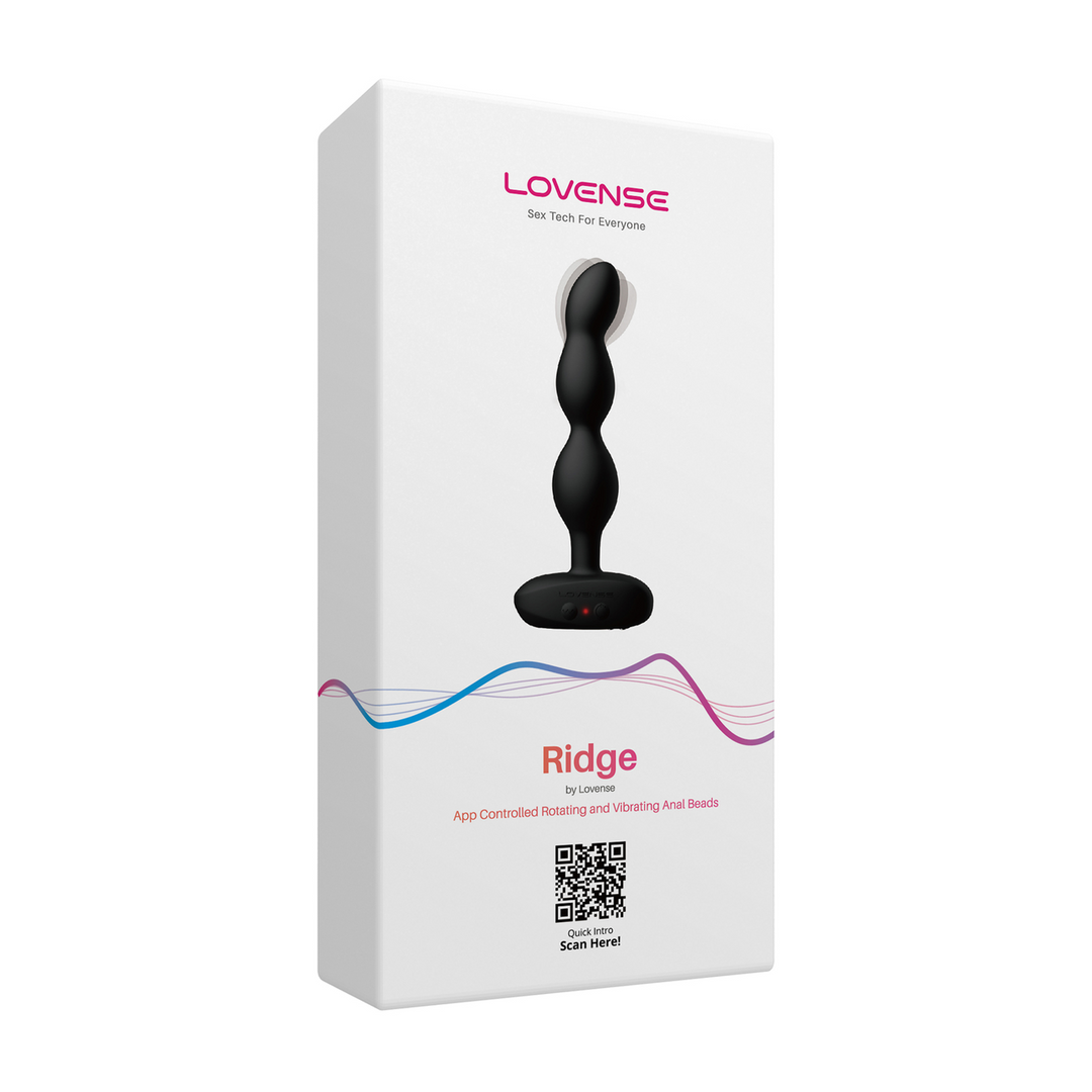 Ridge 17,25 cm – App-gesteuerte vibrierende Analkugeln Schwarz