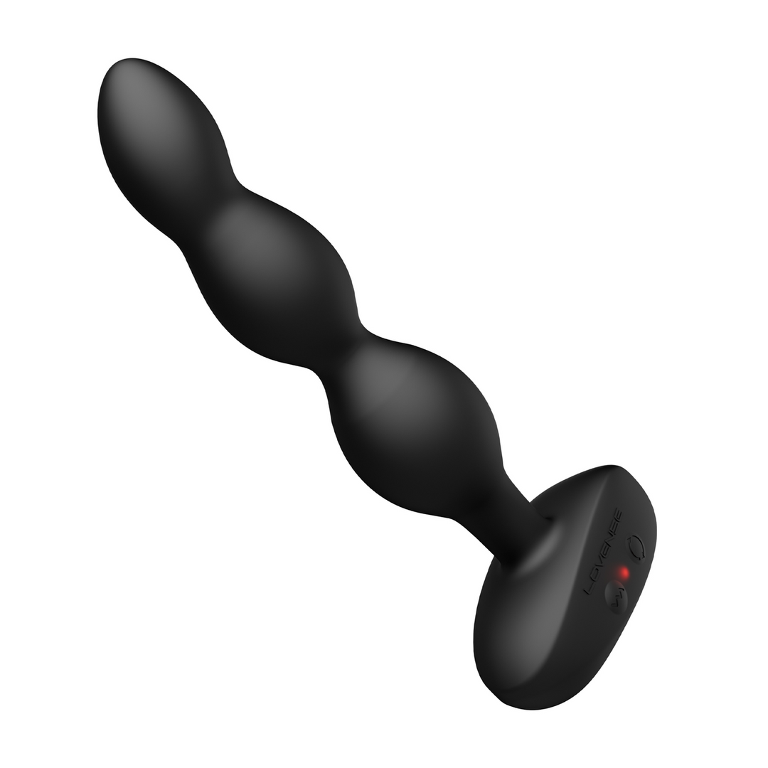 Ridge 17.25 cm – App-Controlled Vibrating Anal Beads Black
