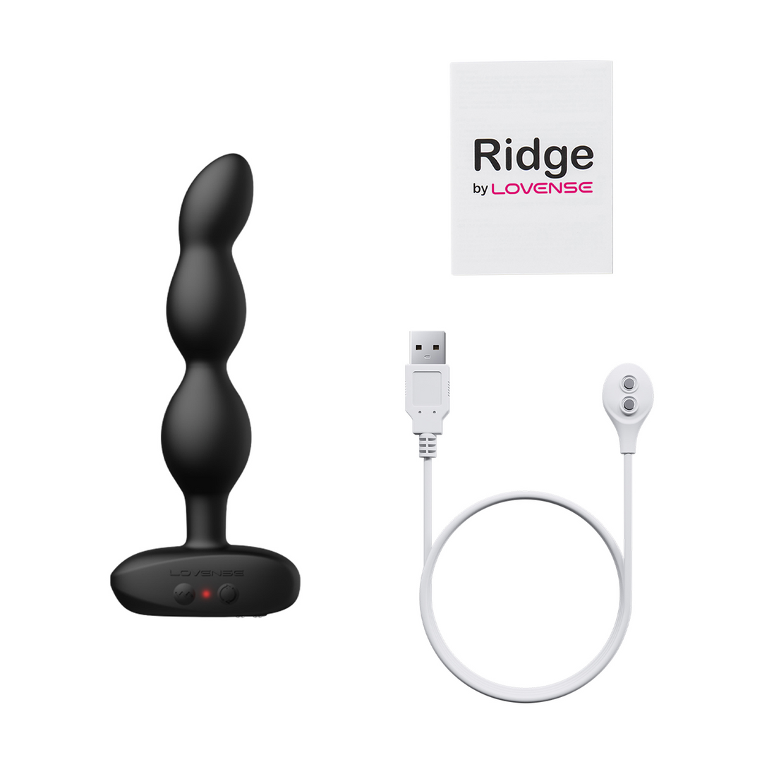 Ridge 17.25 cm – App-Controlled Vibrating Anal Beads Black
