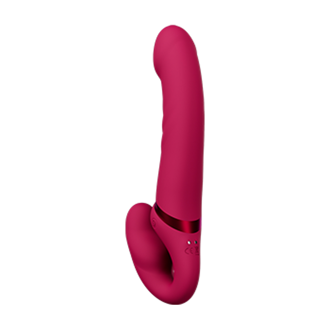 Lapis 23 cm Strapless Strap-On Rood - App-gestuurde Dubbele Vibrator