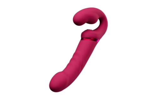 Lapis 23 cm Strapless Strap-On Rood - App-gestuurde Dubbele Vibrator