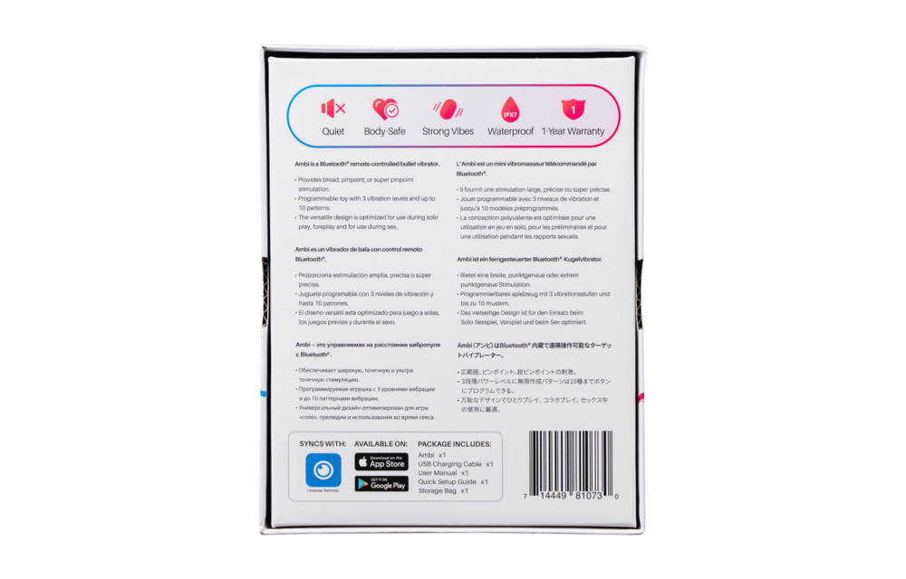 Ambi - App-gestuurde Brede Oppervlakte Bullet Vibrator - Roze