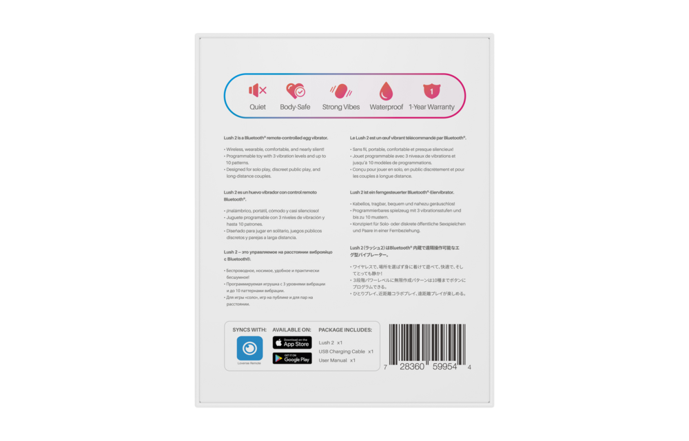 Lush 2 - Powerful App-Controlled Portable G-Spot Egg Vibrator - Pink