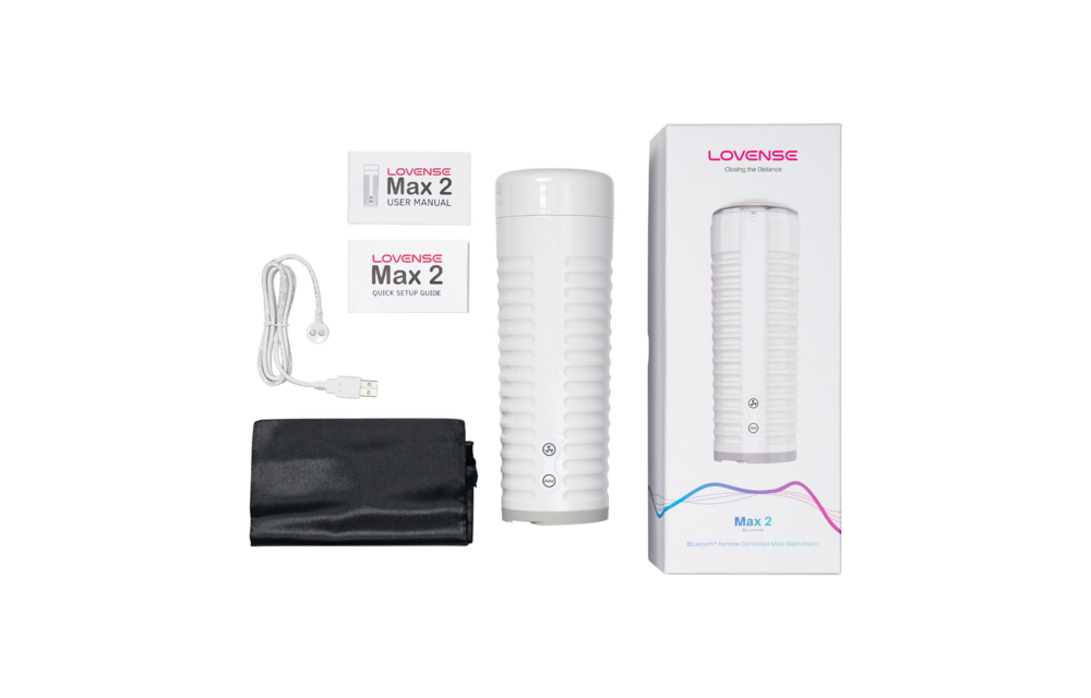 Max 2 Bluetooth Male Masturbator White | Lovense Vibrations
