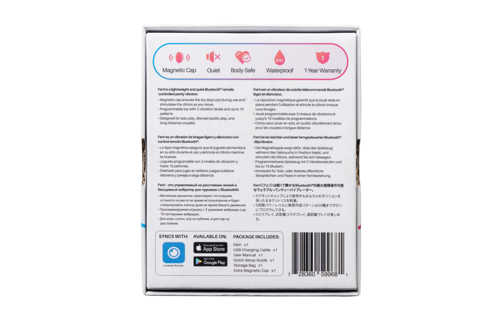 Ferri - Magnetische App-gesteuerte Clitorale Slip-Vibrator - Rosa/Schwarz