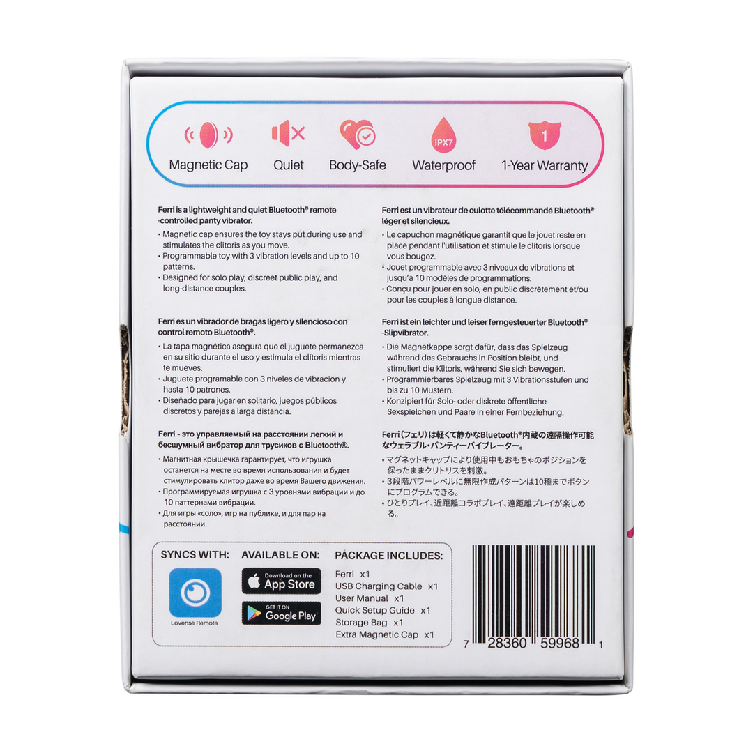 Ferri - Magnetische App-gestuurde Clitorale Panty Vibrator - Roze/Zwart