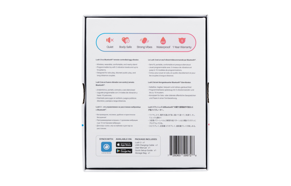 Lush 3 - Leistungsstark App-gesteuerter Tragbarer G-Punkt-Ei-Vibrator - Rosa