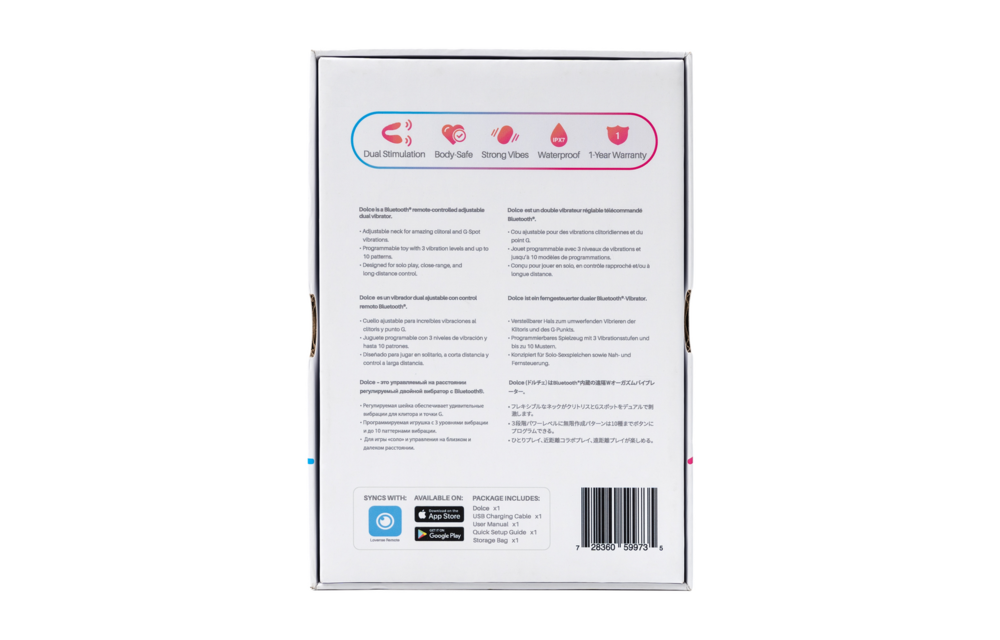 Dolce - Afstandsbediening Dubbelzijdige Vibrator - Roze