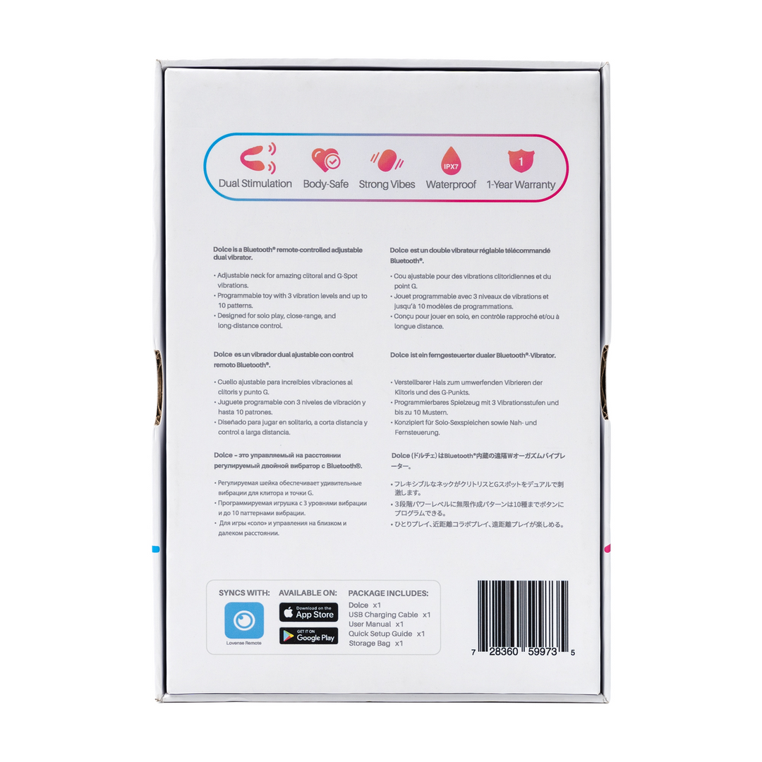 Dolce - Doppelseitiger Vibrator mit Fernbedienung - Rosa