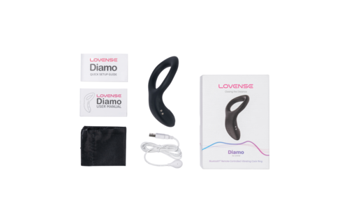 Diamo Bluetooth Cock Ring Black - App-Controlled & Vibrating