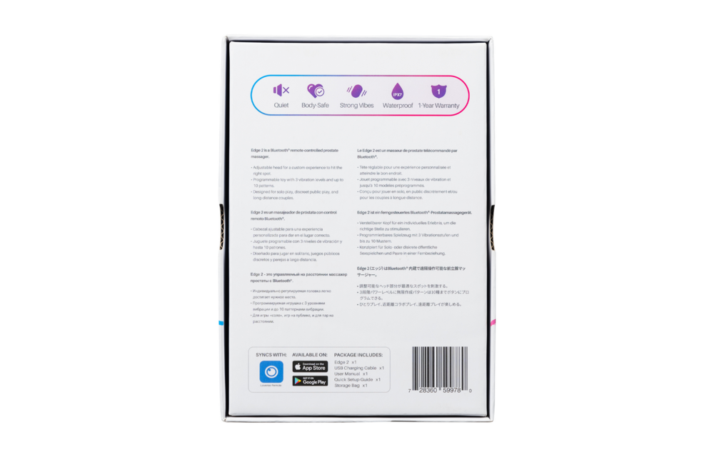 Edge 2 - Verstelbare Dual-motor App-gestuurde Prostaatmassager - Zwart