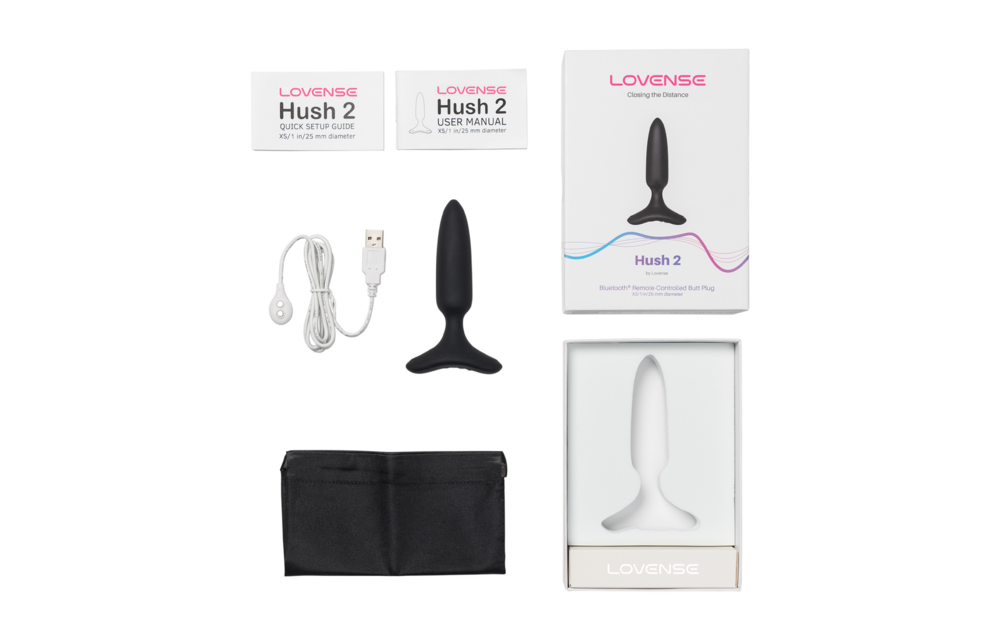 Hush 2 - App-bestuurde Vibrerende Buttplug - 1 / 2,5 cm - Zwart