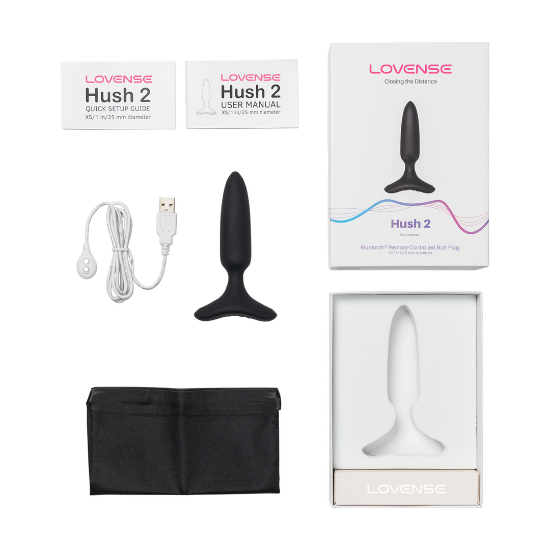 Hush 2 Butt Plug 12 cm - App-Controlled, Powerful & Black