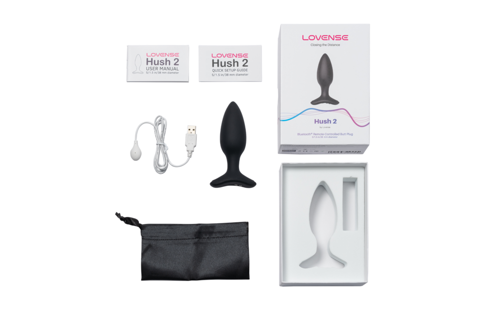 Hush 2 - App-bestuurde Vibrerende Buttplug - 1,5 / 3,8 cm - Zwart