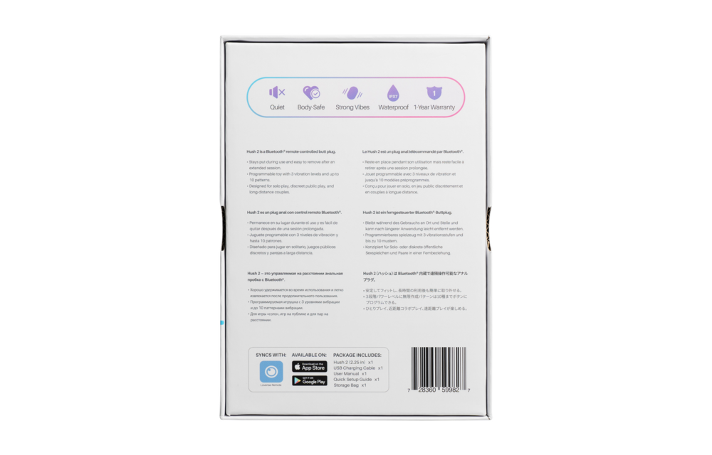 Hush 2 App-anale Plug 15 cm – Krachtig & Veilig Zwart