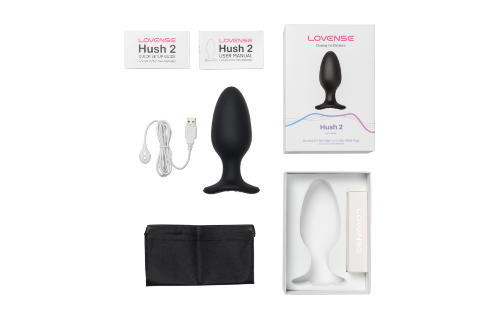 Hush 2 - App-bestuurde Vibrerende Anale Plug - 2,25 / 5,7 cm - Zwart