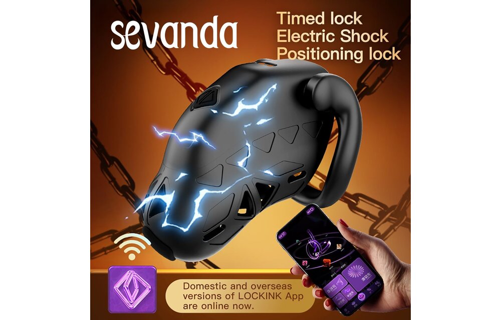 Sevanda Elektroschock-Keuschheitskäfig mit automatische Schloss und App