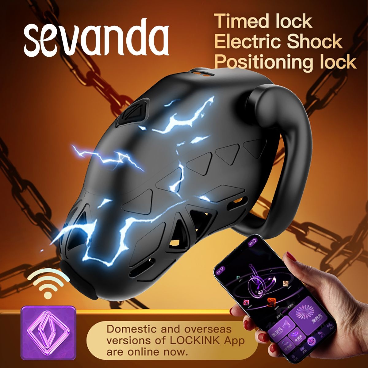 Sevanda Electric Shock Chastity Cage Automatic Lock With App