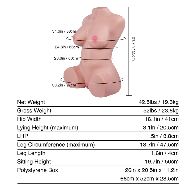 Candice Pro Catwoman Sex Doll Torso 19.3 kg with Tantabosom