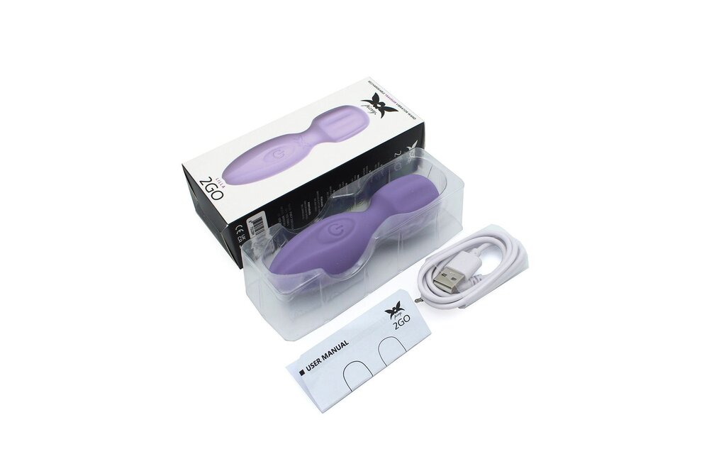 Pixey 2GO Wand Vibrator Lilla – Compact & USB-oplaadbaar