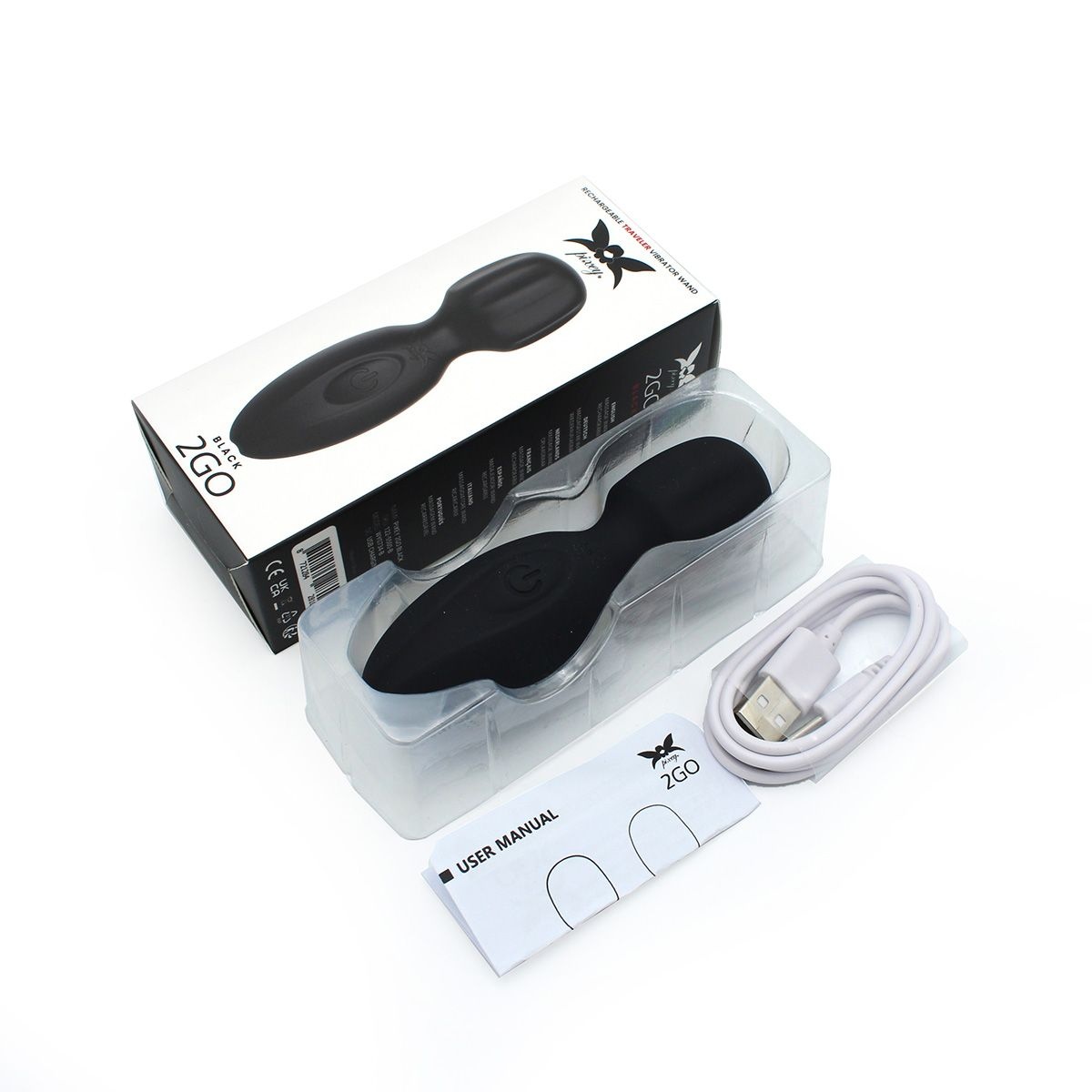 Pixey 2GO Wand Vibrator - Schwarz