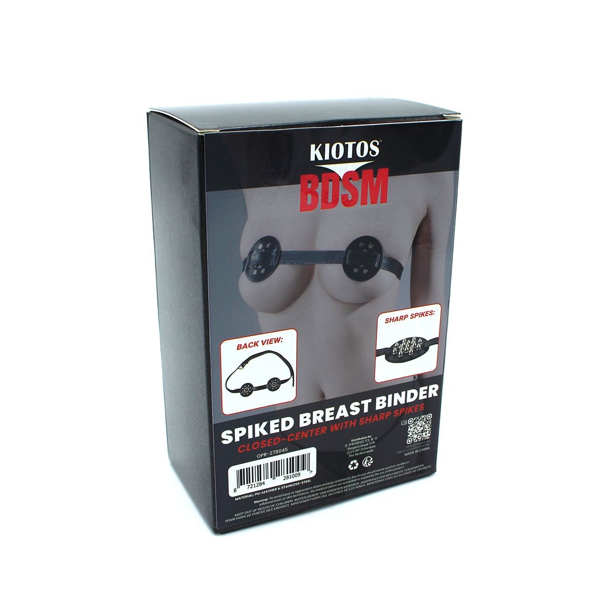 Spiked breast binder with closed-center sharp spikes