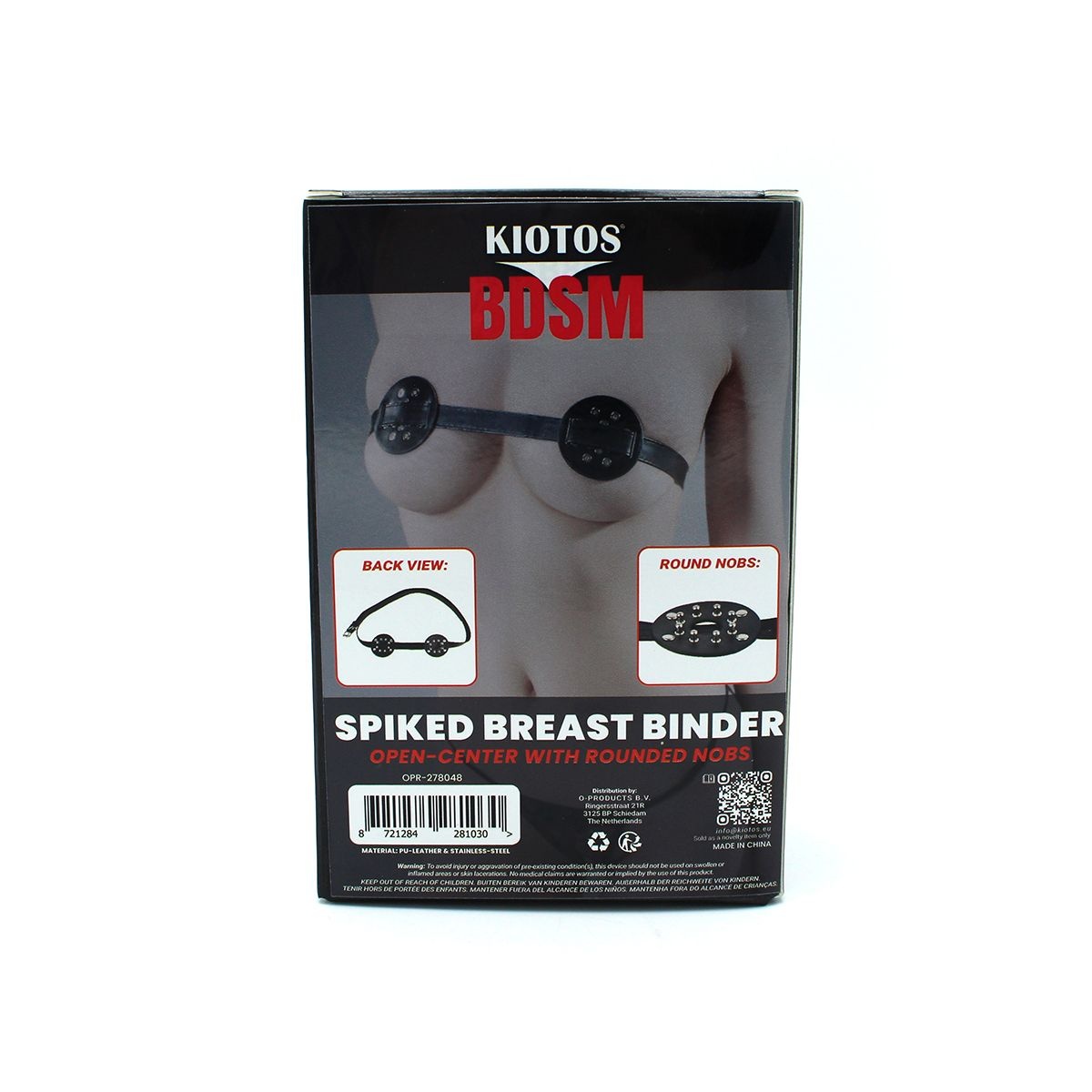 Spiked Chest Binder Open Centre | PU Leather & Rounded Studs