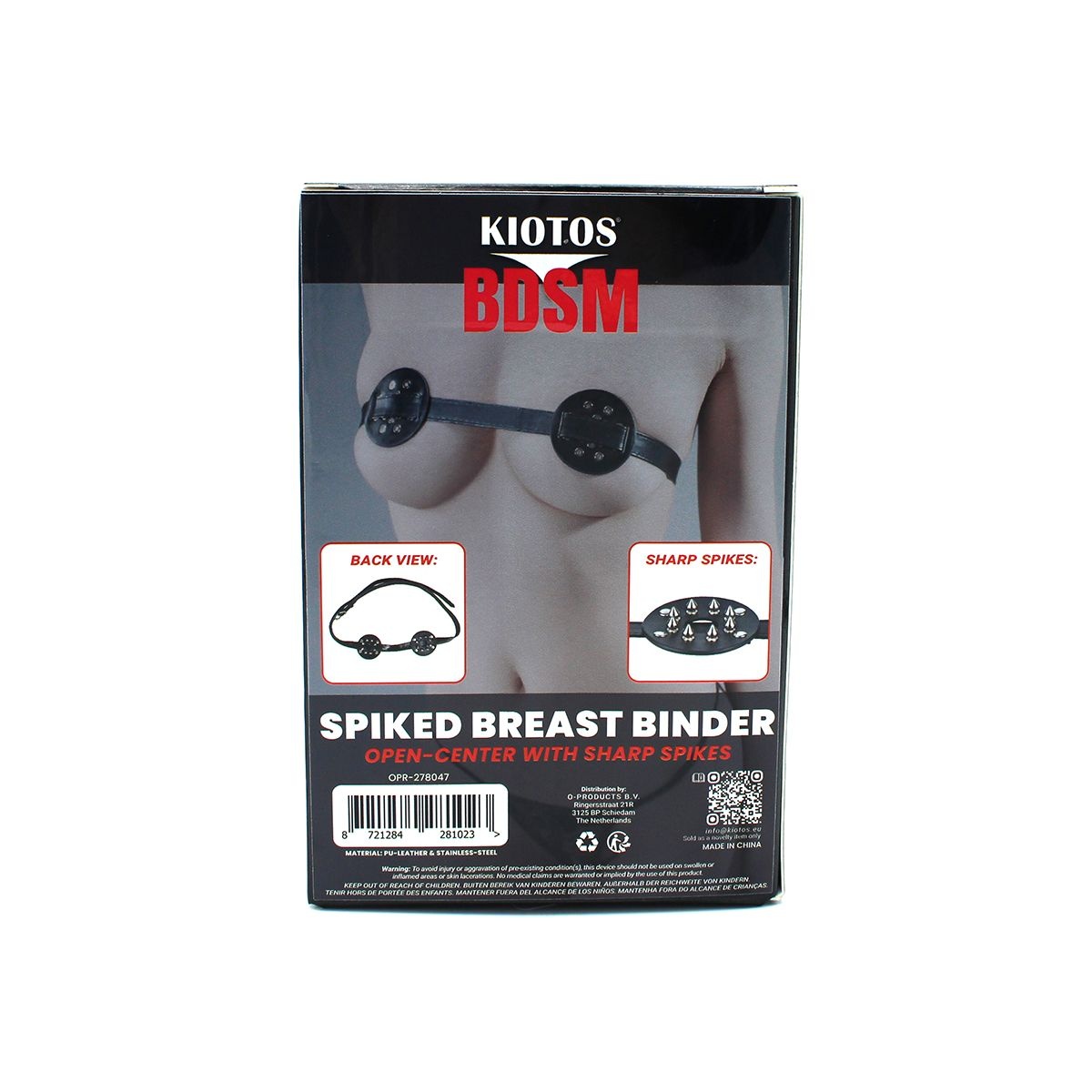 Spiked Borstbinder met Open-Center Scherpe Spikes