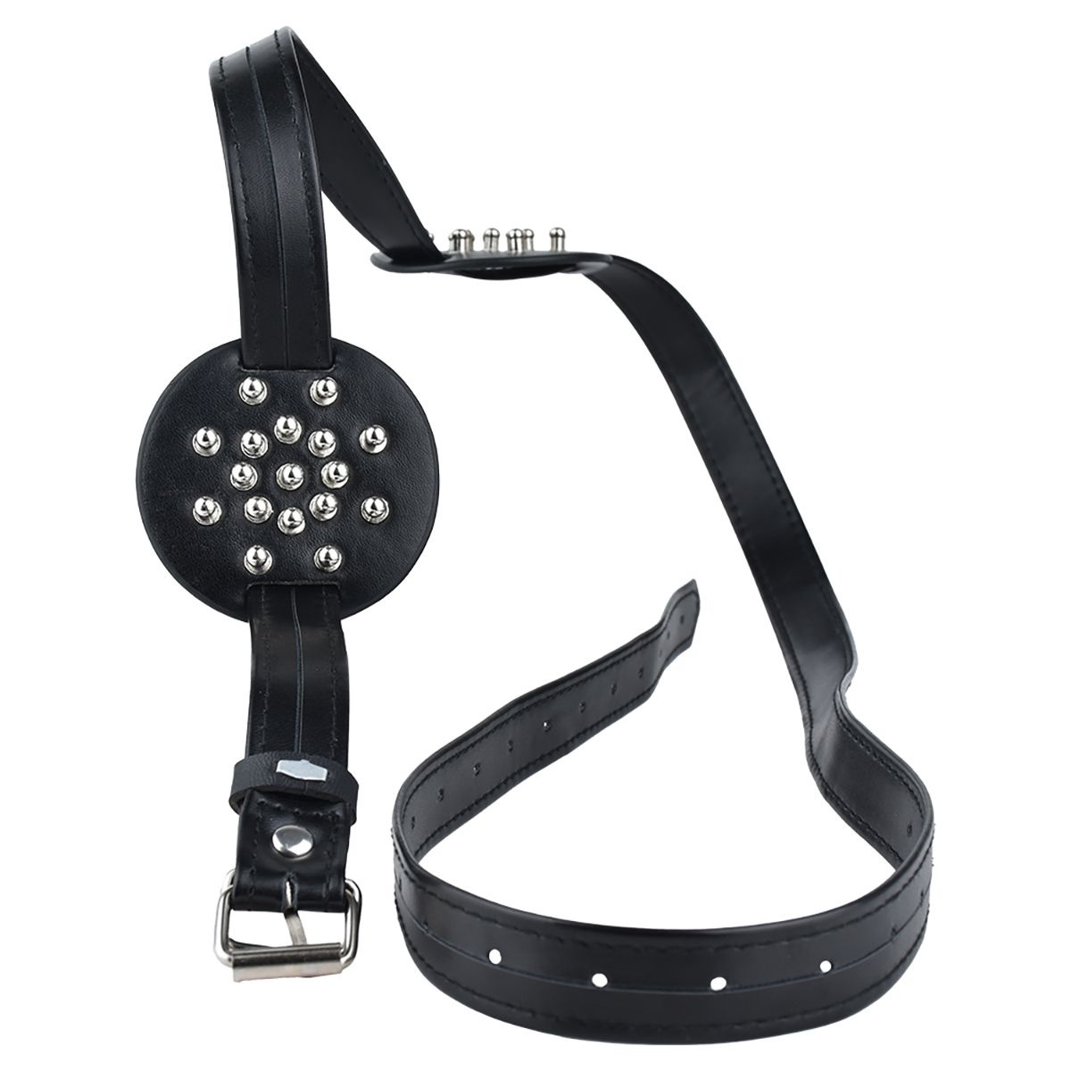 Spiked Borstband Met Afgeronde Noppen – Pu-Leer Harnas