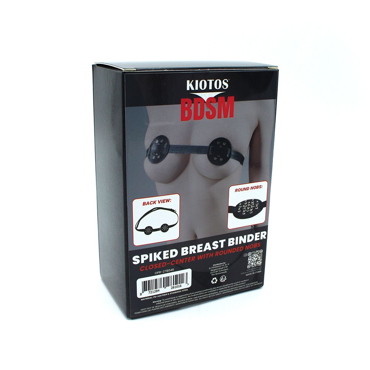 Spiked Brustband mit abgerundeten Noppen – PU-Leder-Harness