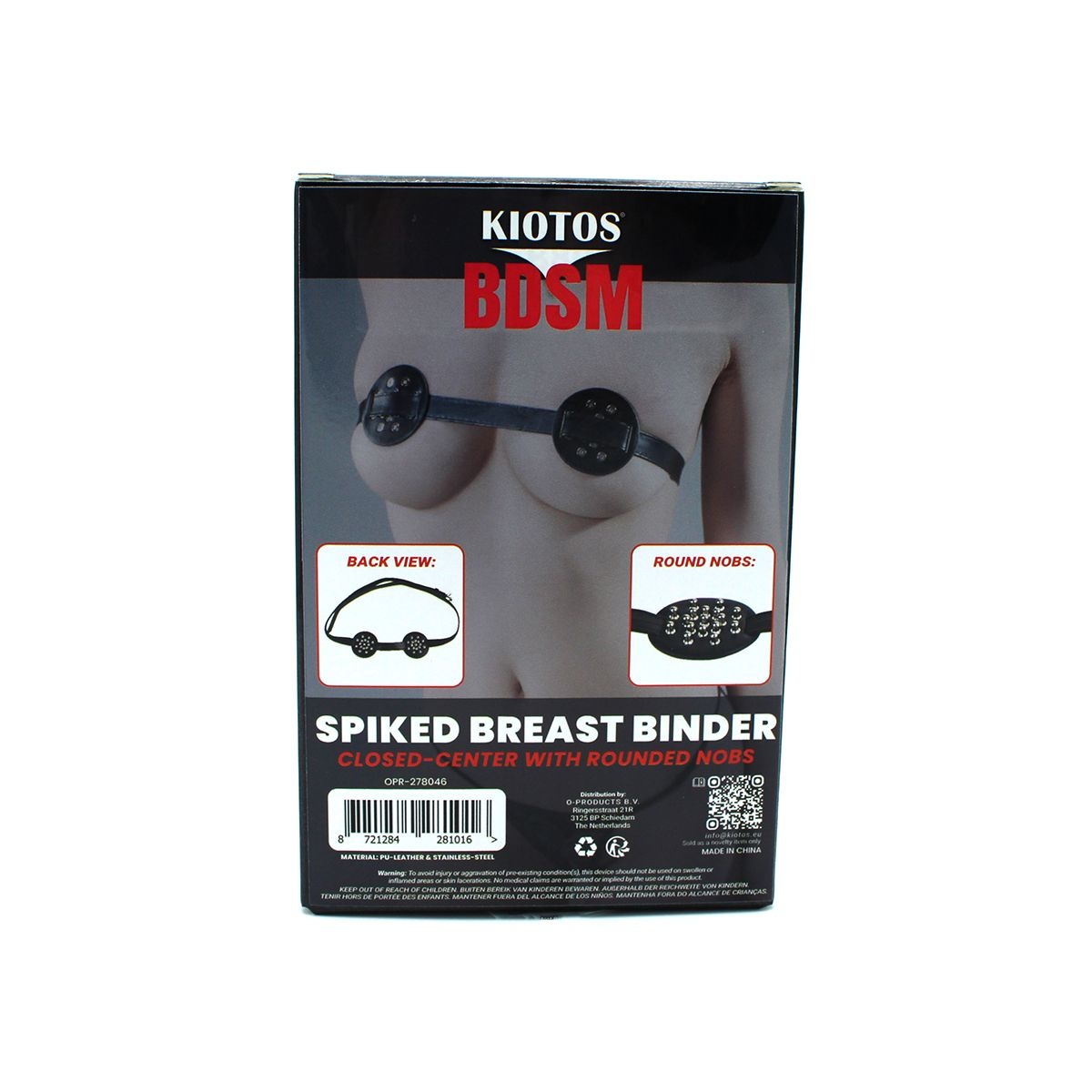 Spiked Brustband mit abgerundeten Noppen – PU-Leder-Harness
