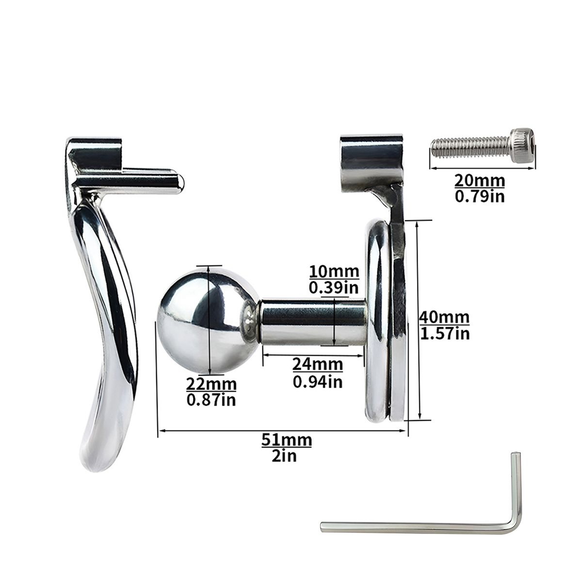 Chastity Belt Large Ball Plug – Stainless Steel & Comfort