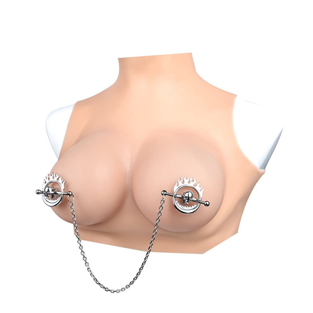 Flaming Skull Nipple Clamps – Adjustable Stainless Steel