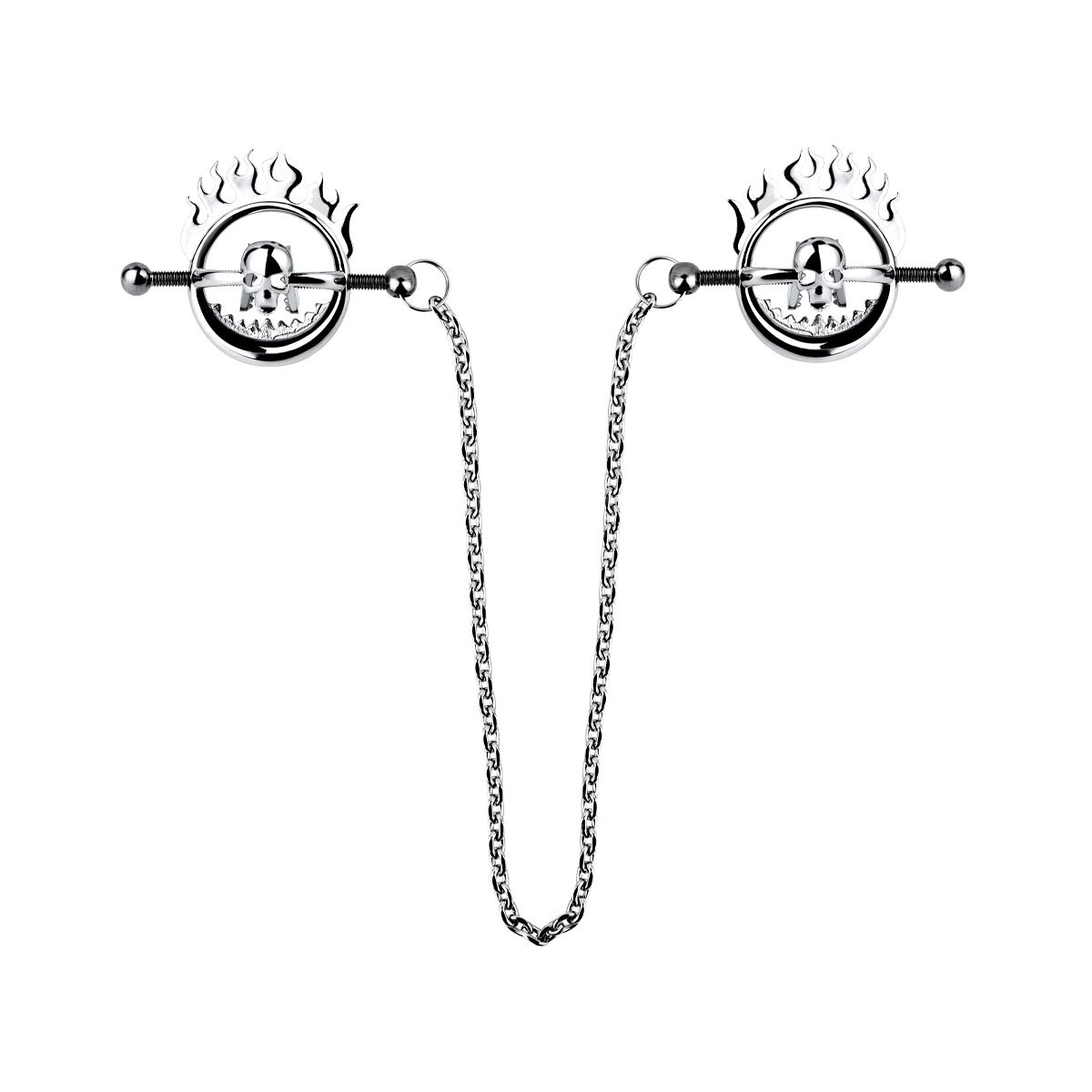 Flaming Skull Nipple clamps