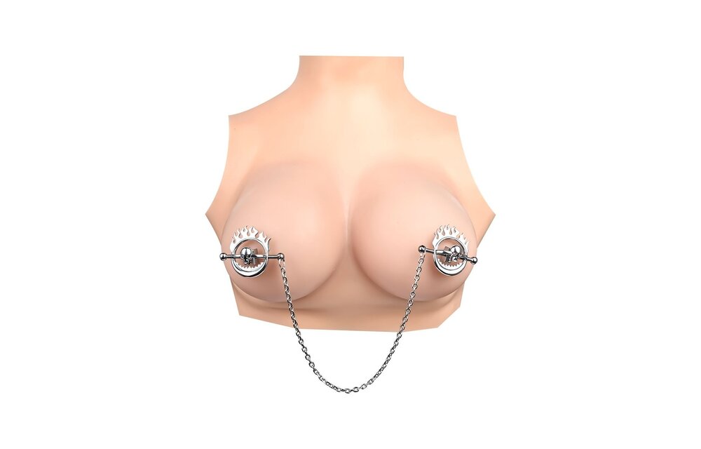 Flaming Skull Nipple clamps