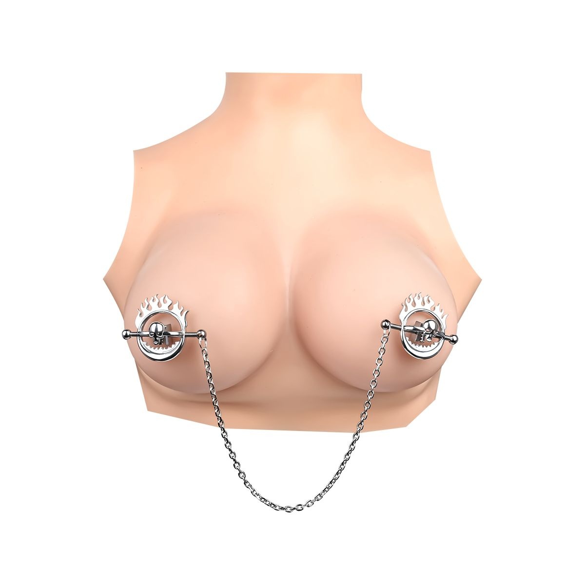 Flammenschädel Nippelklemmenmen