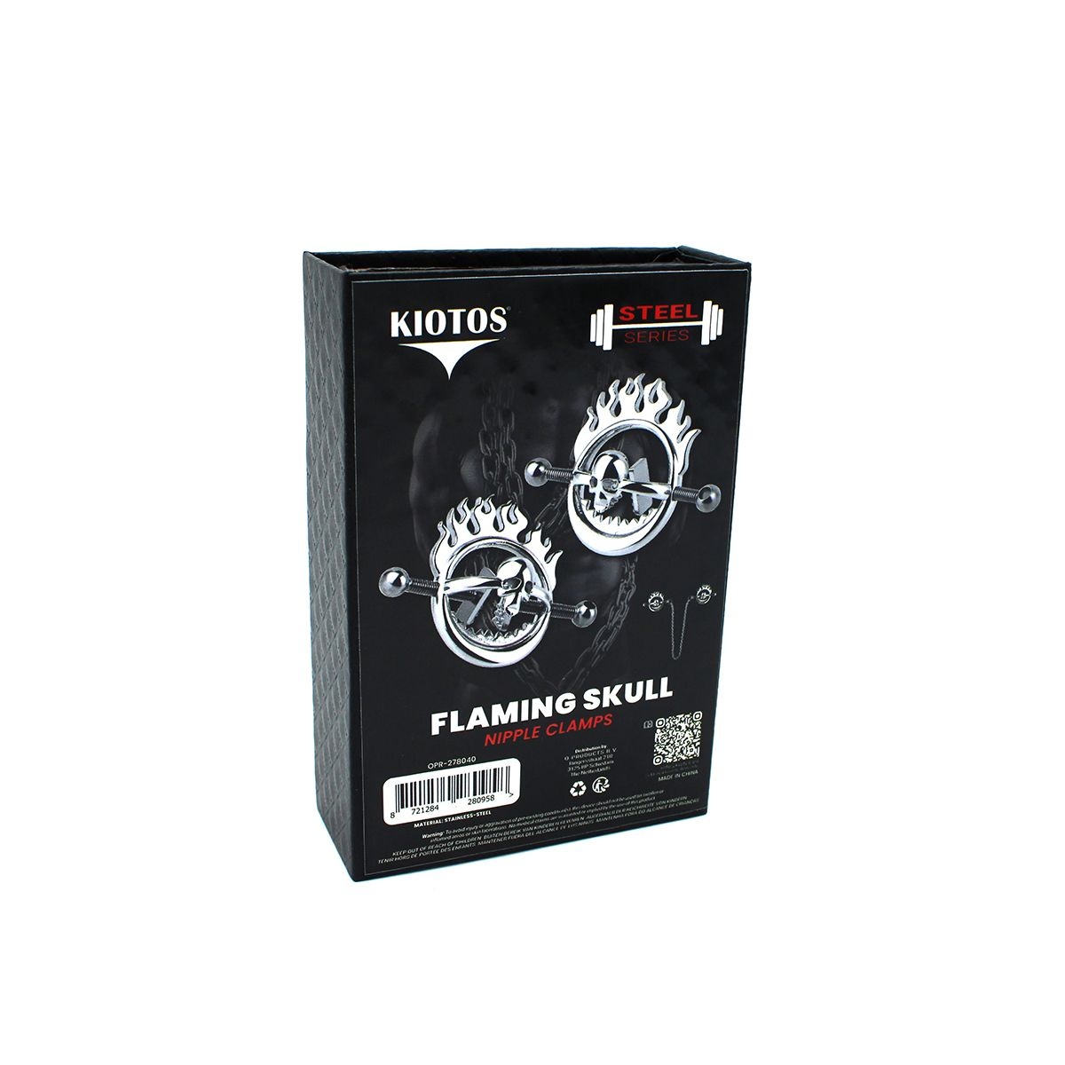 Flaming Skull Nipple Clamps – Adjustable Stainless Steel
