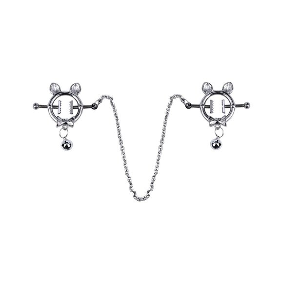Kitten with Bow Tie Nipple Clamps – Playful & Seductive Design
