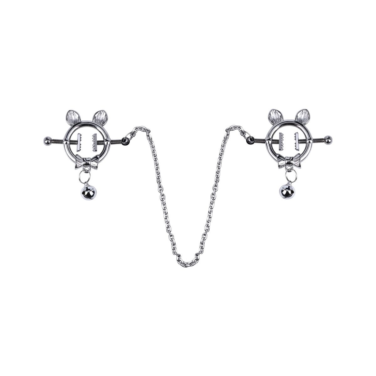 Kitten with Bowtie Nipple Clamps